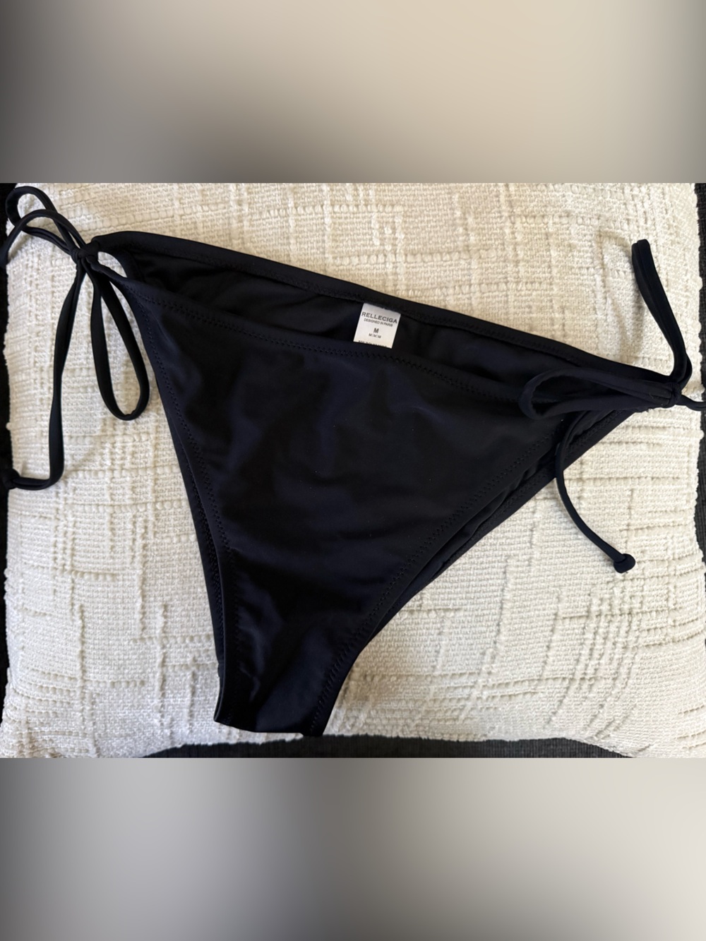 RELLECIGA Black Tie-Side Bikini Bottom
